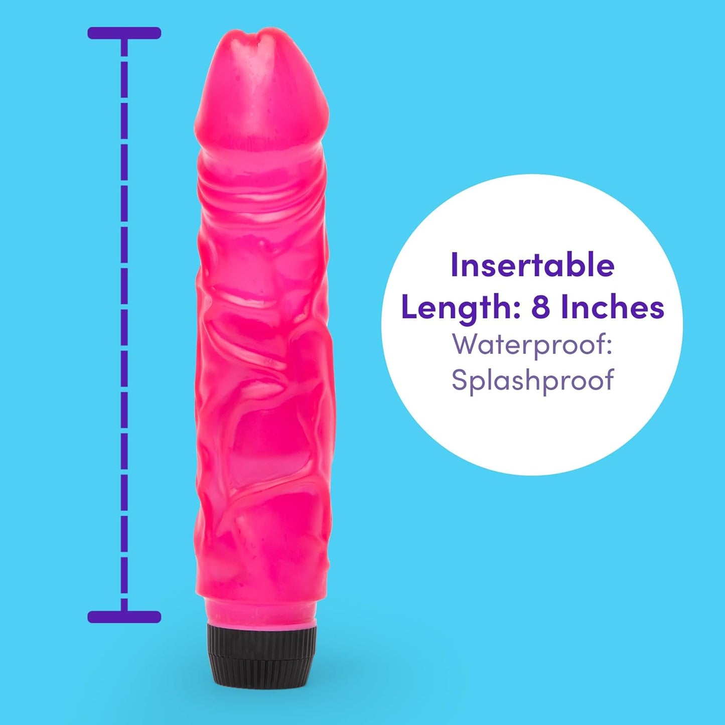 Vibrating Dildo - 8 Inch Realistic Dildos - Multispeed Sex Toy for Women and Couples - Pink - Waterproof