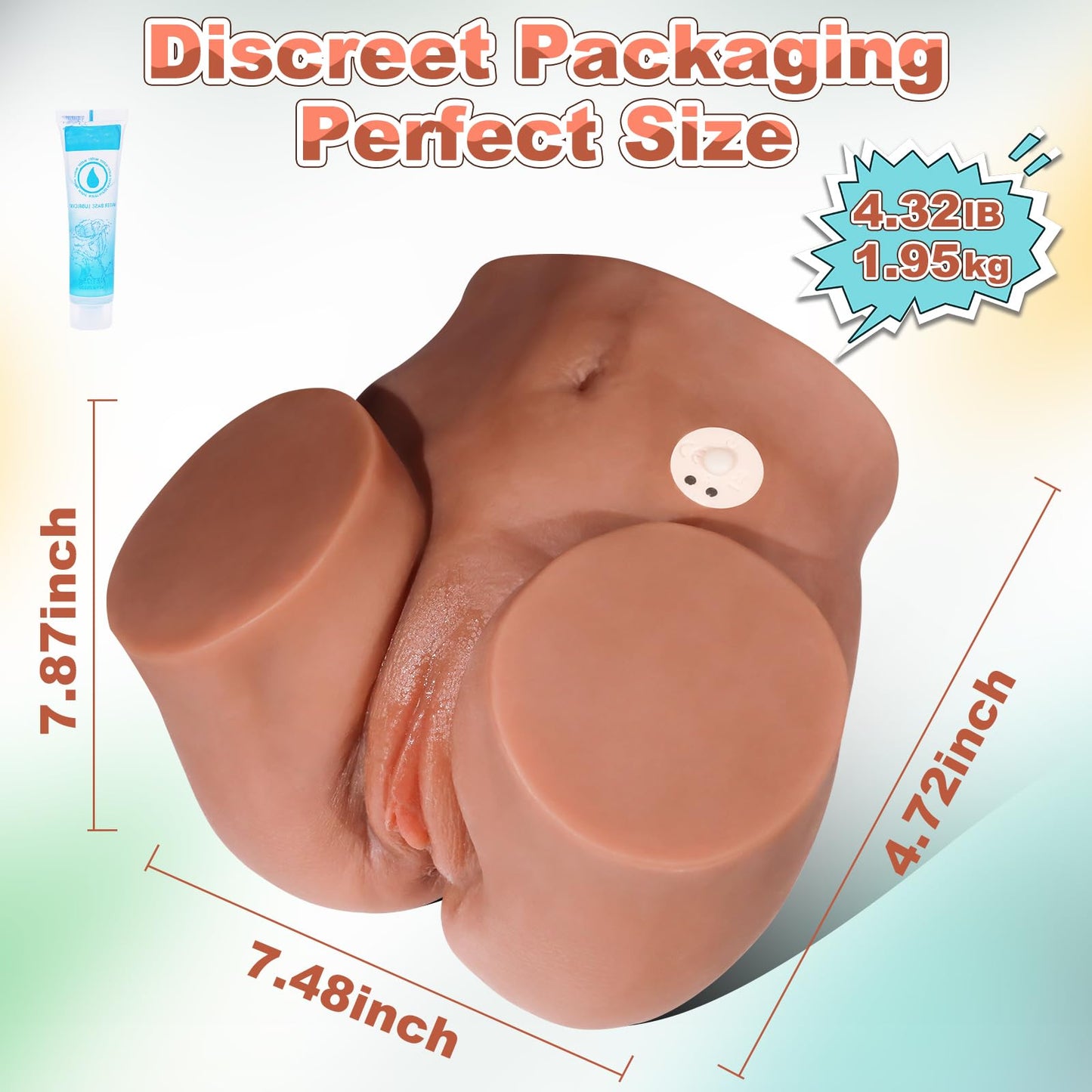 Male Sex Toys Vibrating Sex Dolls - 4.32lbs Realistic Pussy Ass Sex Toys for Men with 7 Intensities & 3 Speeds, Male Masturbator with Plump Butt & Dual 3D Textured Channels, Male Stroker Adult Toys