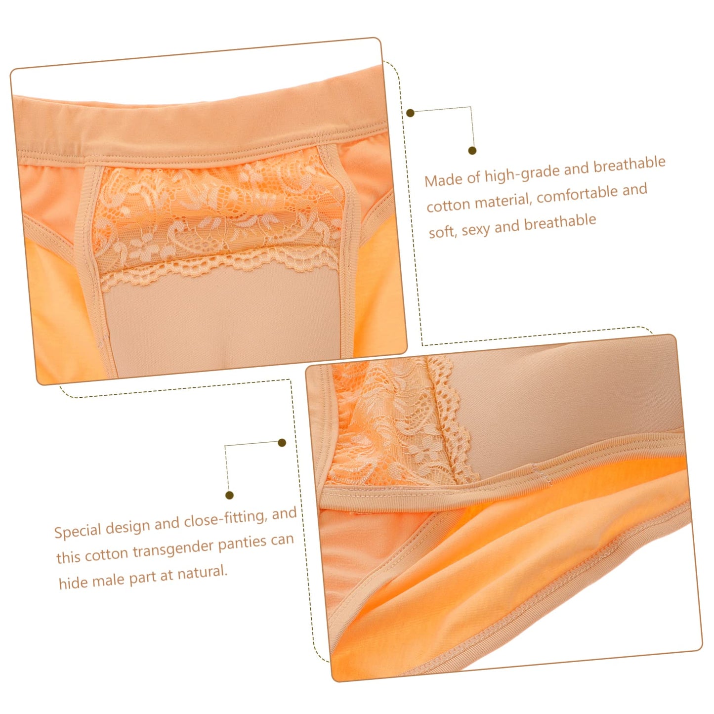 Healifty Male to Female Clothing Costumes Men Panties Mens Men Cotton Panties Thong Crossdressing Underpants Men Invisible Pants Supplies Transsexuals
