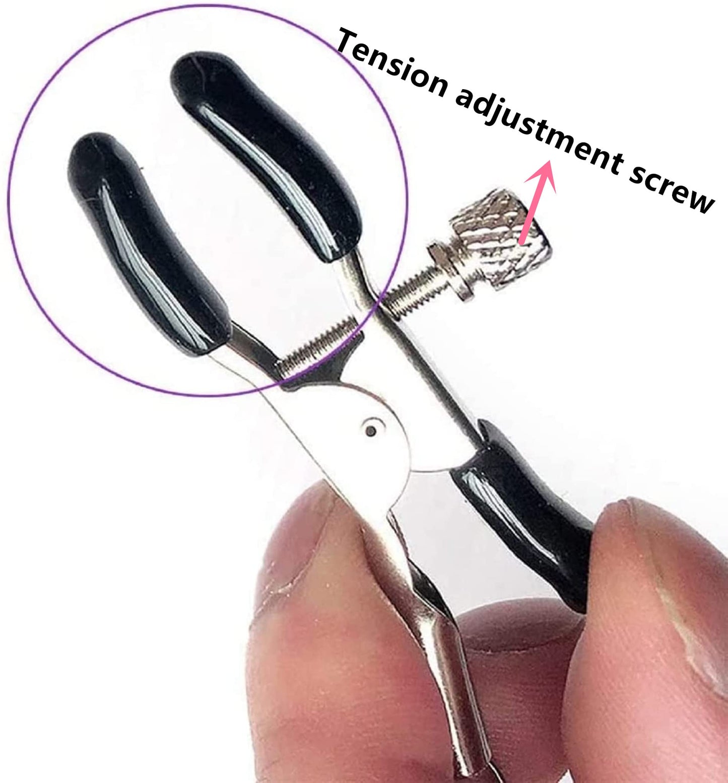 Sponver Adjustable Metal Nipple Clamps Non-Piercing Adjustable Metal Nipple Clamps On Nipple Rings Decorative Clip for Clothing Accessories On Nipple Rings Decorative (GV)
