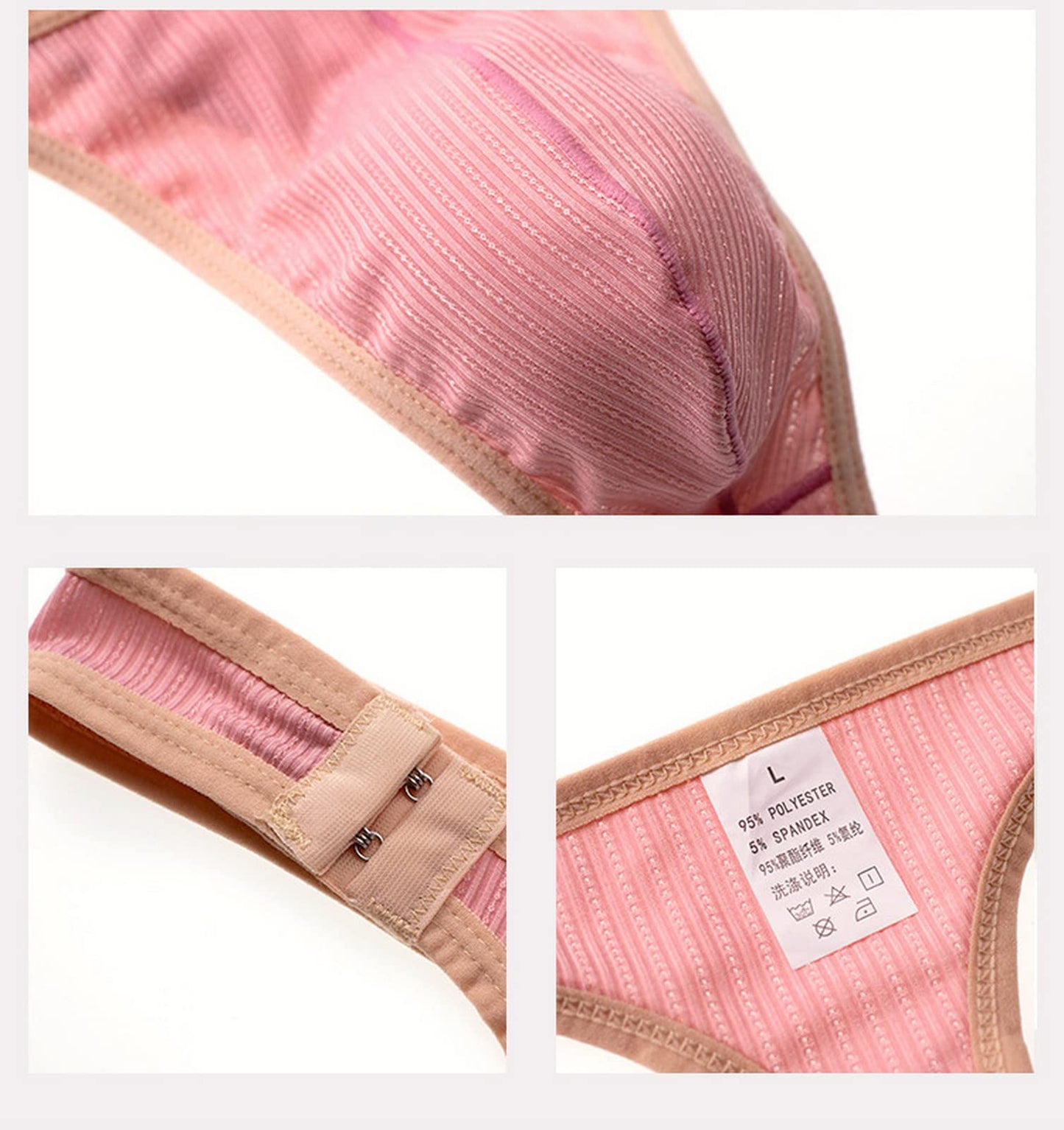 Faringo Men's Comfortable Thong Low Rise Bikini Pants Pink
