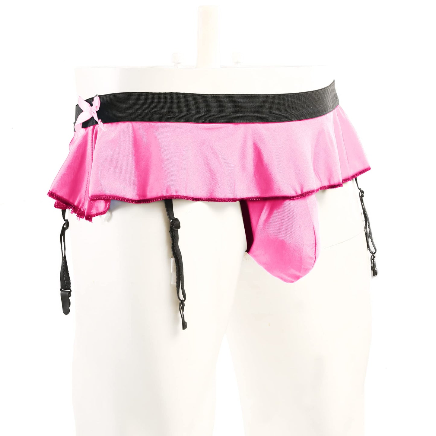 WINTOFW Sissy Pouch Panties for Men Crossdressers Men's Lingerie Skirt G-String Thongs Underwear Briefs with Garters