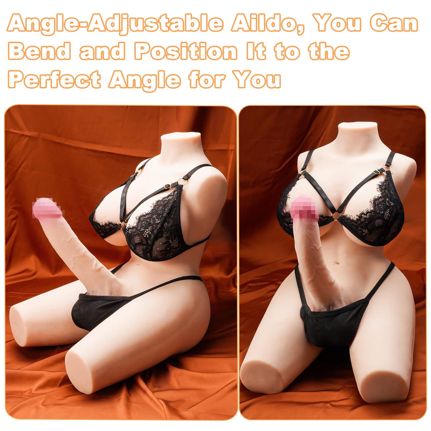 TANTALY 19.8LB Shemale Sex Doll Torso Real Transsexual Love Dolls with 7 inch Penis Dildo Sex Toy Adult Pleasure Silicone Realistic Breast Anal Unisex Masturbator for Men Women Gay Couple Sarina