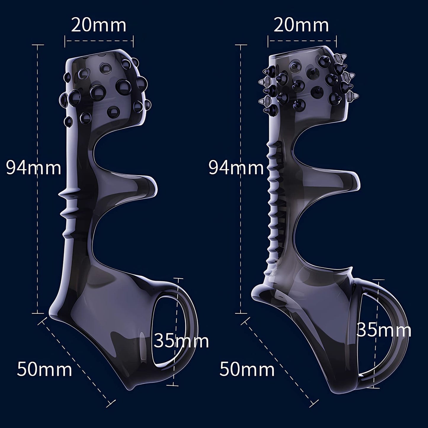 2pcs Penis Sleeve Sex Toys for Men - Silicone Cock Rings Testicle Sleeve Enlargement Enhancer for Increasing Sexual Performance Sleeve Toys for Couples (B)