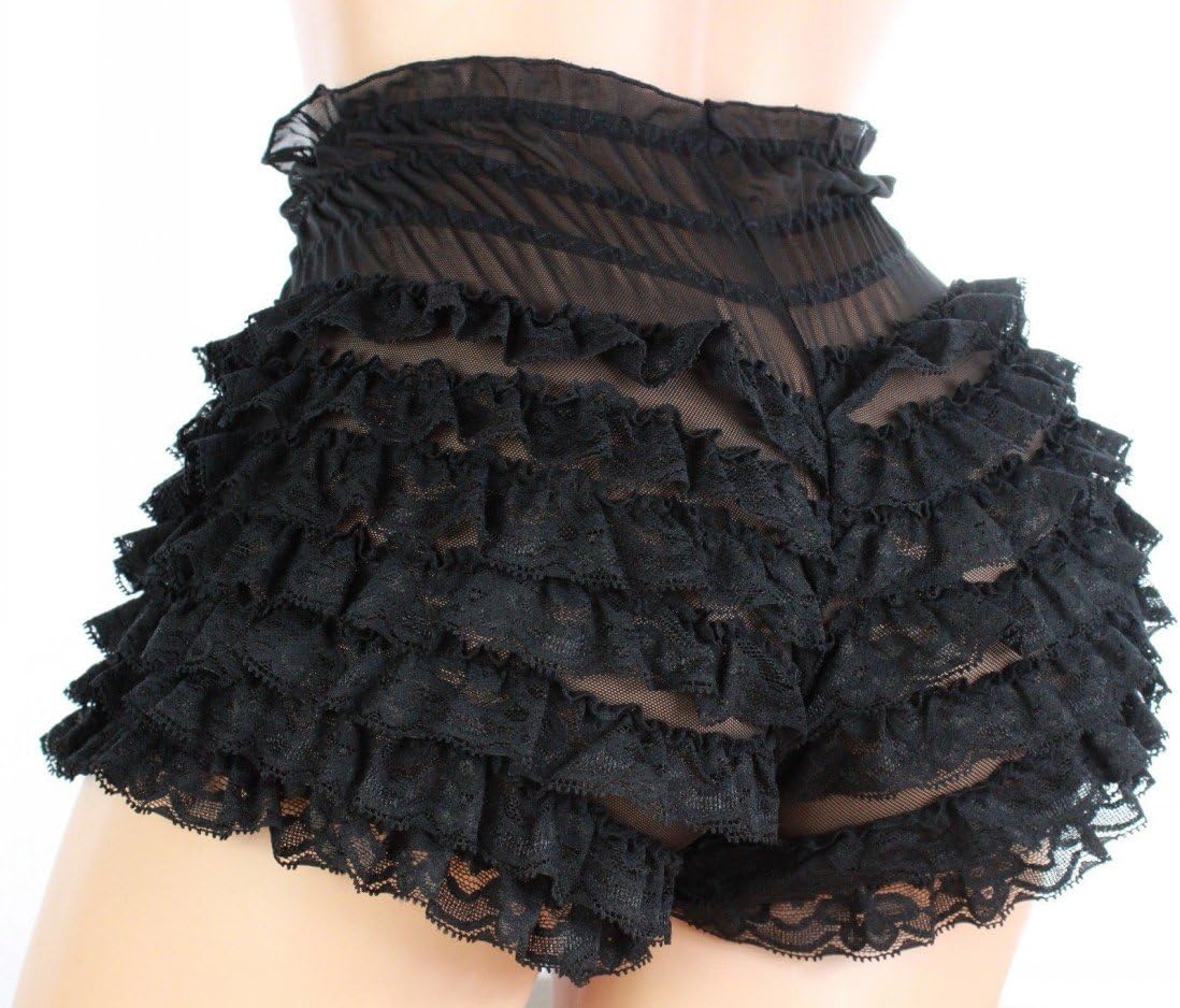 aishani SISSY pouch panties men's lace bikini briefs lingerie girlie underwear sexy for men, Black, Large