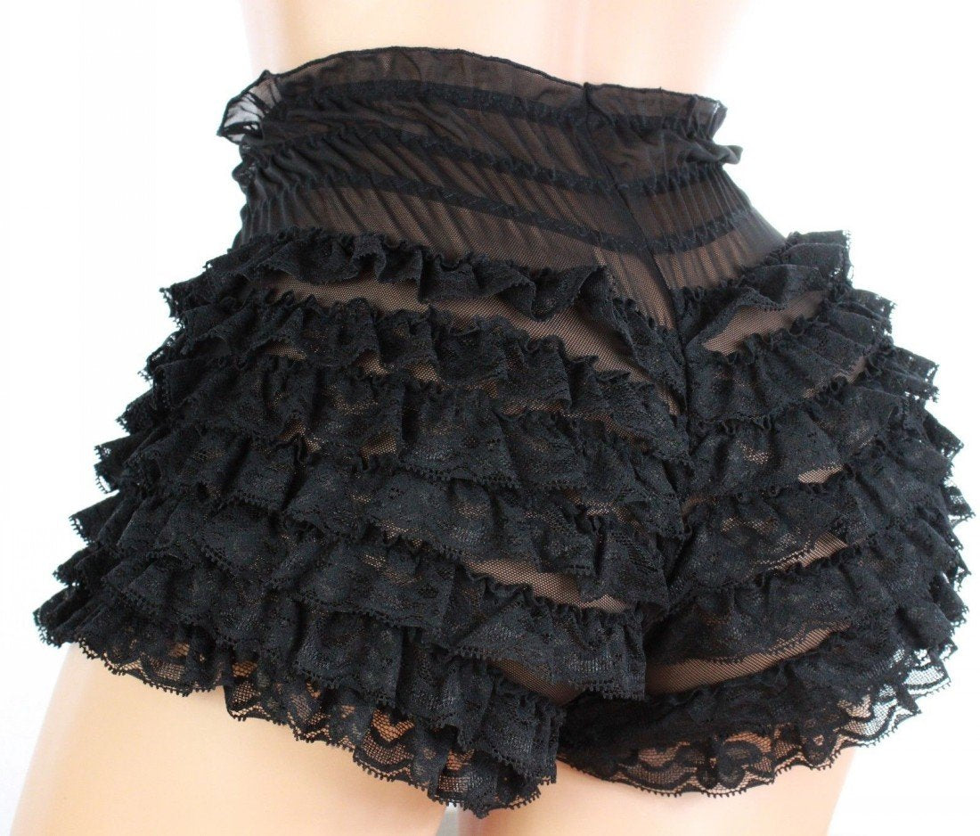 aishani SISSY pouch panties men's lace bikini briefs lingerie girlie underwear sexy for men, Black, Large