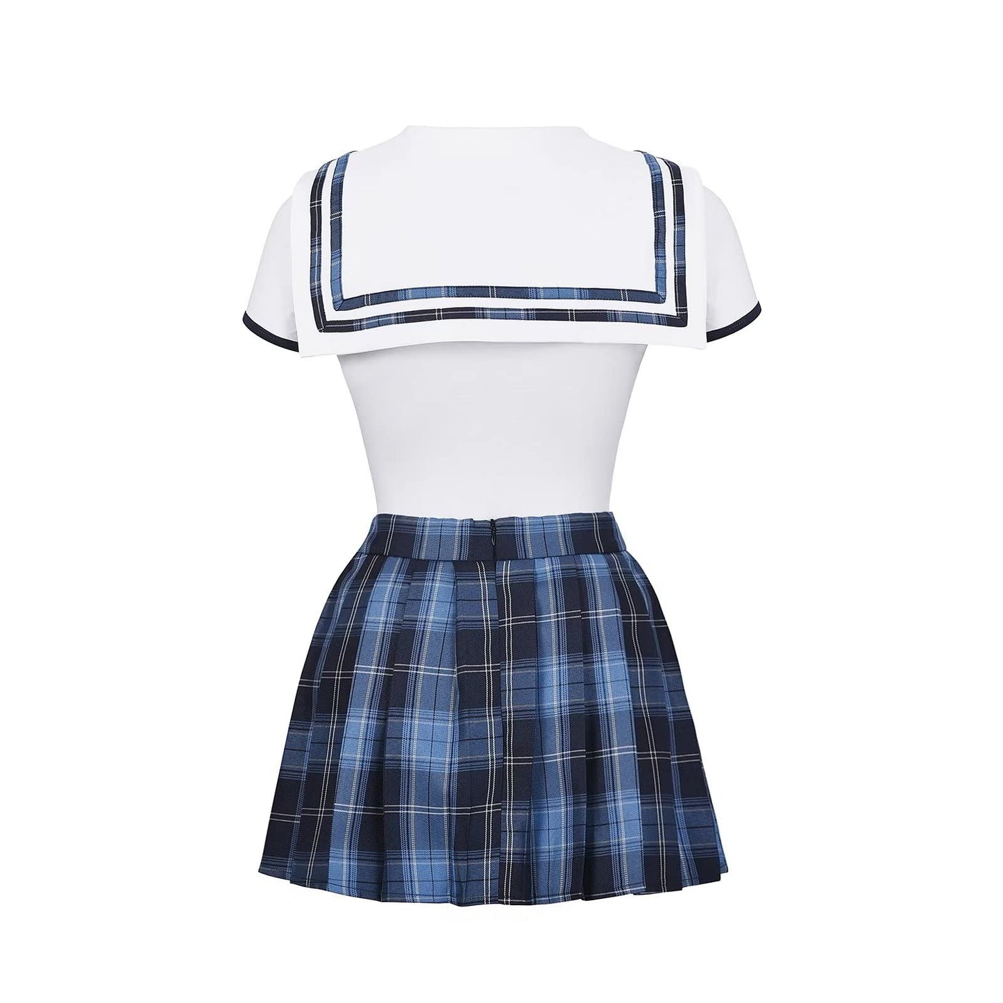 Landofgenie Women's Pajamas Set Anime Costume Onesie Cosplay JK Sailor Skirt Cross Dresser Male to Female Sissy Dark Blue