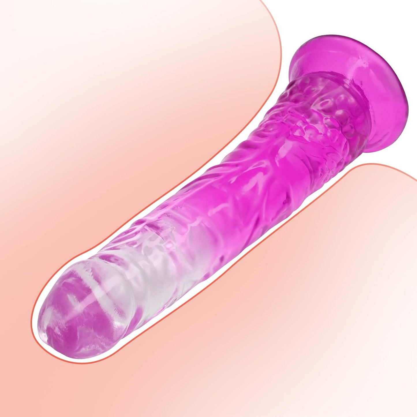 Realistic Dildos Penis with Suction Cup Base for Hands-Free Play, TPE Material Flexible Dildo for Female Vaginal G-Spot Stimulator & Anal Play Adult Sex Toy (S)