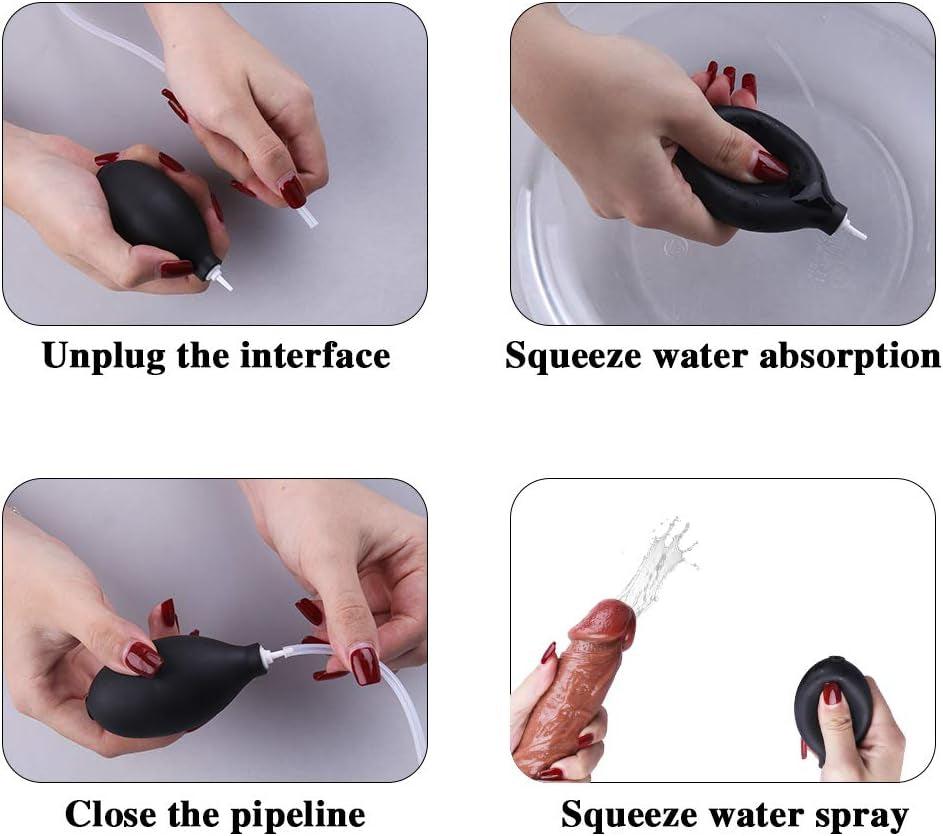 Realistic Squirting Dildo Ejaculating Penis for Beginners with Strong Suction Cup for Hands-Free Play,Soft Dildo with Curved Shaft and Balls for Women G-Spot and Anal Prostate Play 8.27 Inch