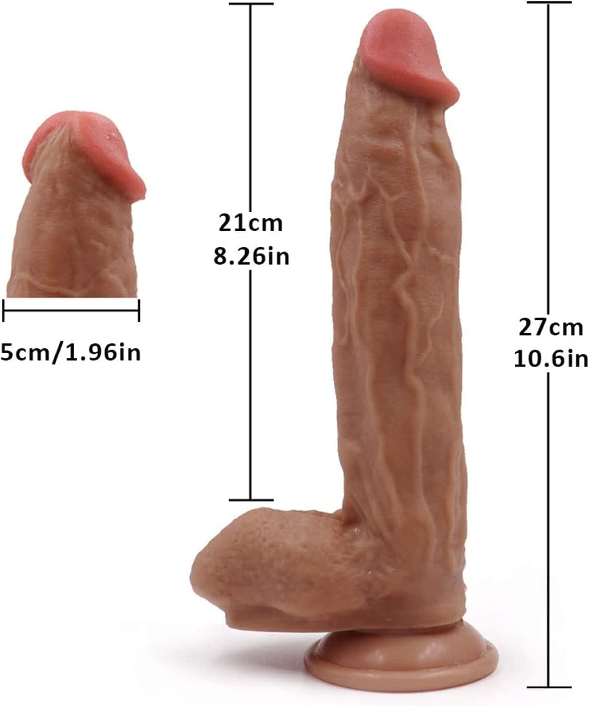 Huge Realistic Dildo with Suction Cup, Sex Toy for Woman-10.6 Inch Liquid Silicone Sex Toys for Male& Female’S G Spot, Anal Play Anus Butt Plug Large Big Thick Dildo Adult Toys