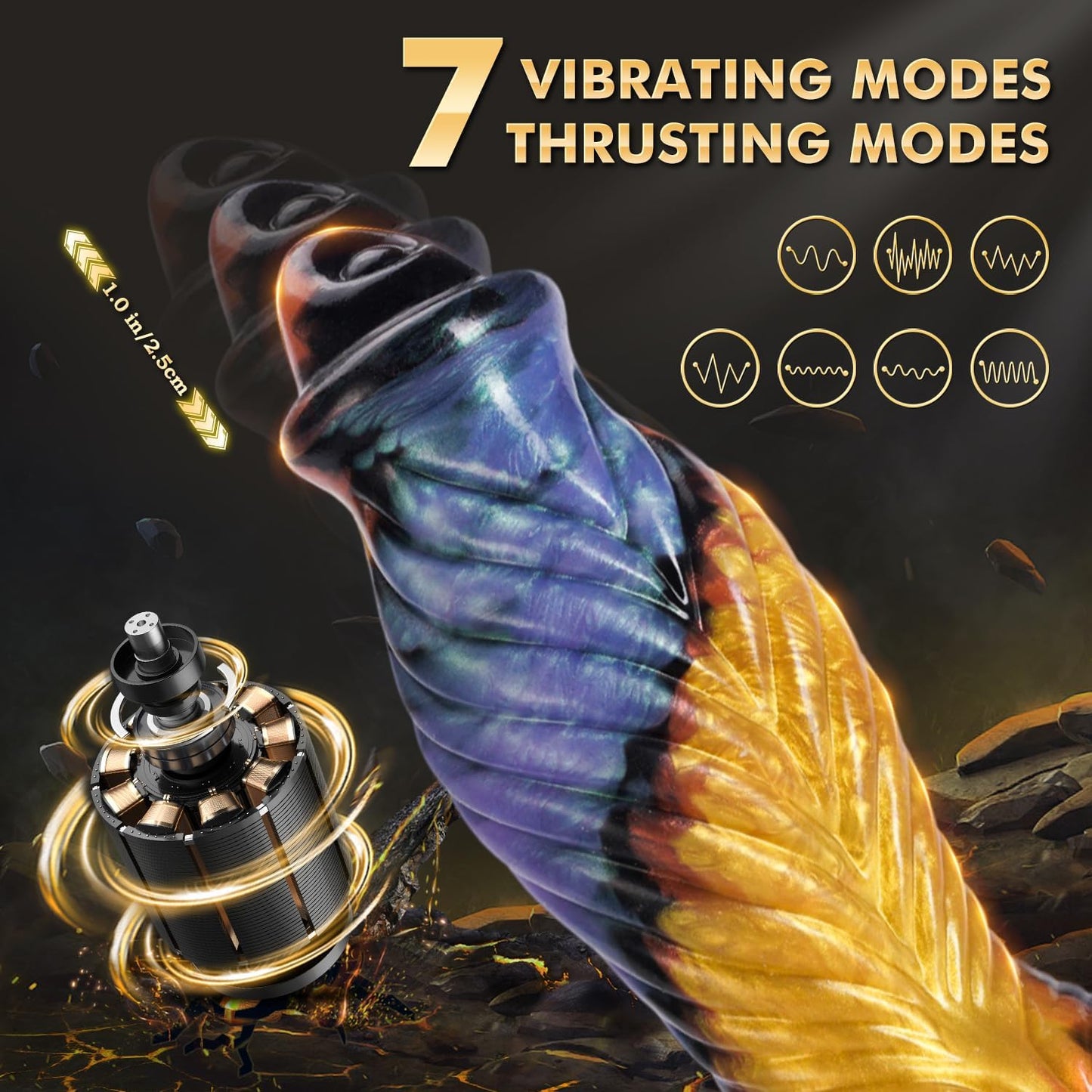 Thrusting Dildo Sex Toys Vibrator - 10.2" 3IN1 Huge Thick Dildos Anal Toys U & G-Spot Vibrator, Monster Big Dildo Remote Control 7 Modes, Suction Cup Fantasy Dildo Adult Sex Toys & Games for Men Women