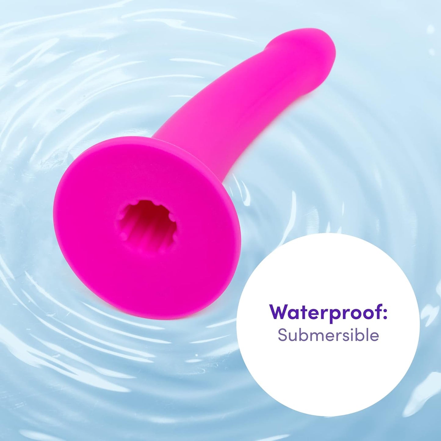 Curved Dildo - 6 Inch Silicone Suction Cup Dildo - Slim Flexible Anal Dildo - Harness Compatible Strap on Dildo - Adult Sex Toys for Men, Women & Couples - Waterproof - Pink