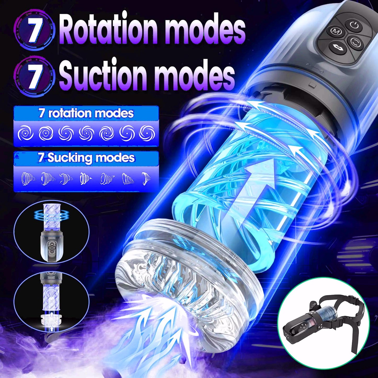 Waterproof Automatic Male Masterburbter Cup Sucking Male Masturbators Rotating Masterbuters Male Masterburbater Pocket Pusey Underwear Masturabor Machine Men Self-pleasure Stroker Sex Toys for Men Sweater