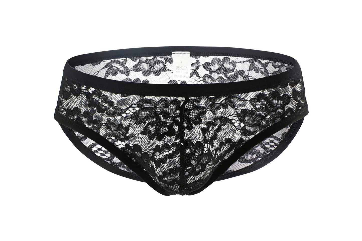 Swbreety Men's Lingerie Lace Bikini Briefs Sissy Panties Underwear Nightwear Black