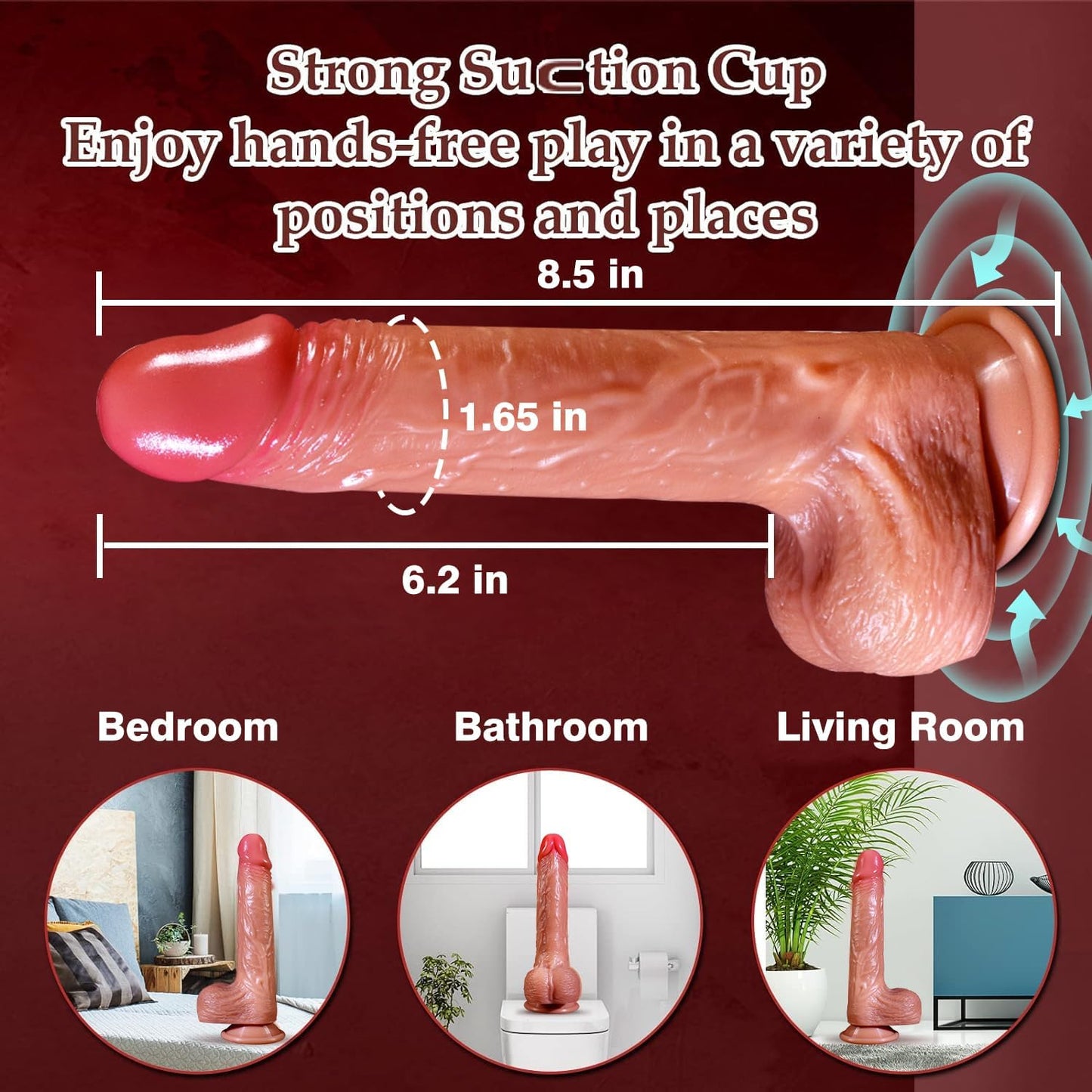 Thrusting Dildo Vibrator Sex Toys - 8.5" Realistic Dildos for G Spot Anal Stimulation with 3 Thrusting & 5 Vibration & Heating Mode, Silicone Dildo Remote Control Adult Toy for Women Couple