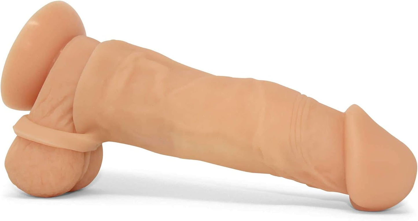 Natural Penis Extension Sleeve for Men by , 6.5 Inch Realistic Medical Grade Silicone Erection Enhancing Cock Sheath, Flesh Color