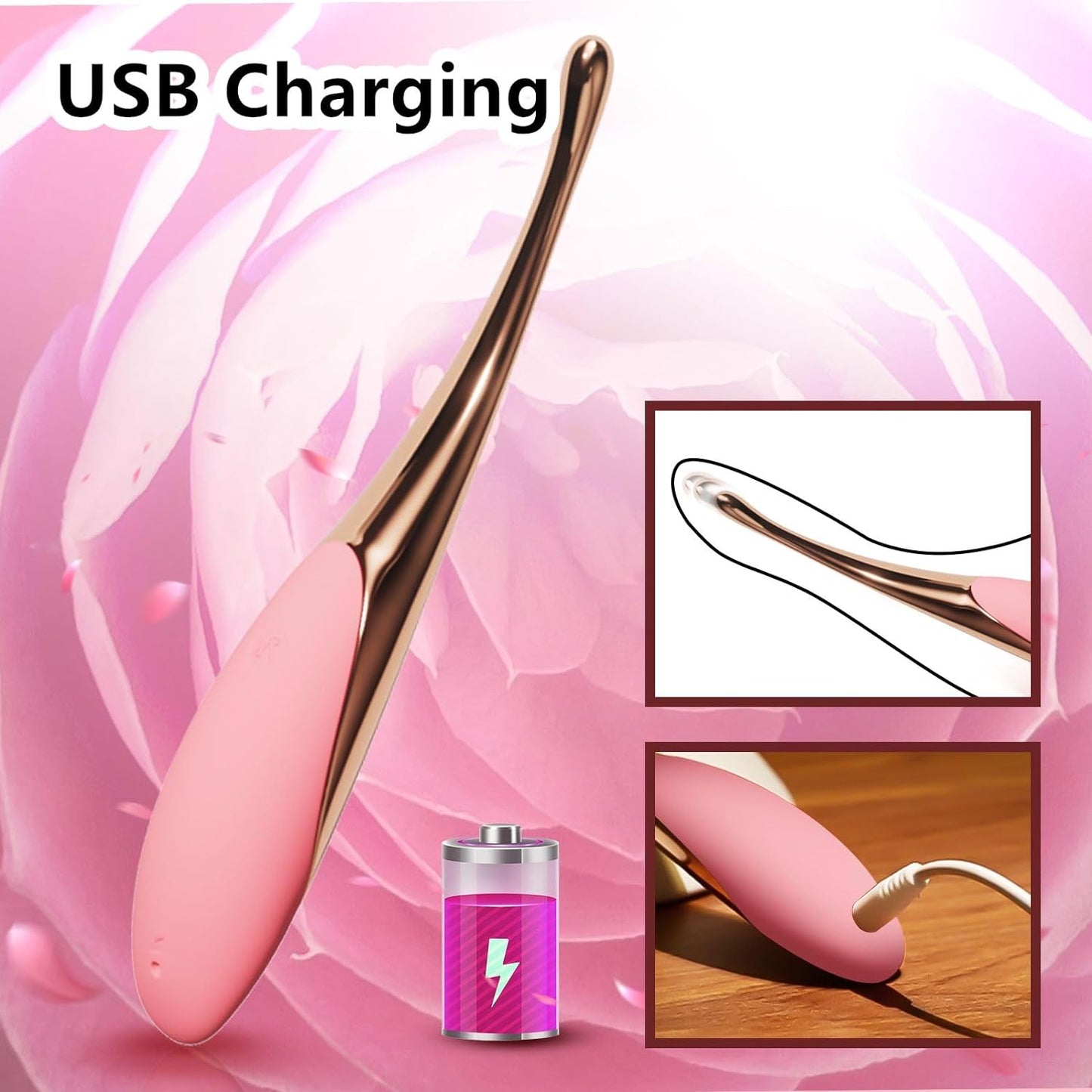 2024 New Upgrade Stimulator for Girls Ladies,Quiet Waterproof Massage Stick for Women_Vib-Rator Massage Rod for Women USB Charging Gift for Her Rose16
