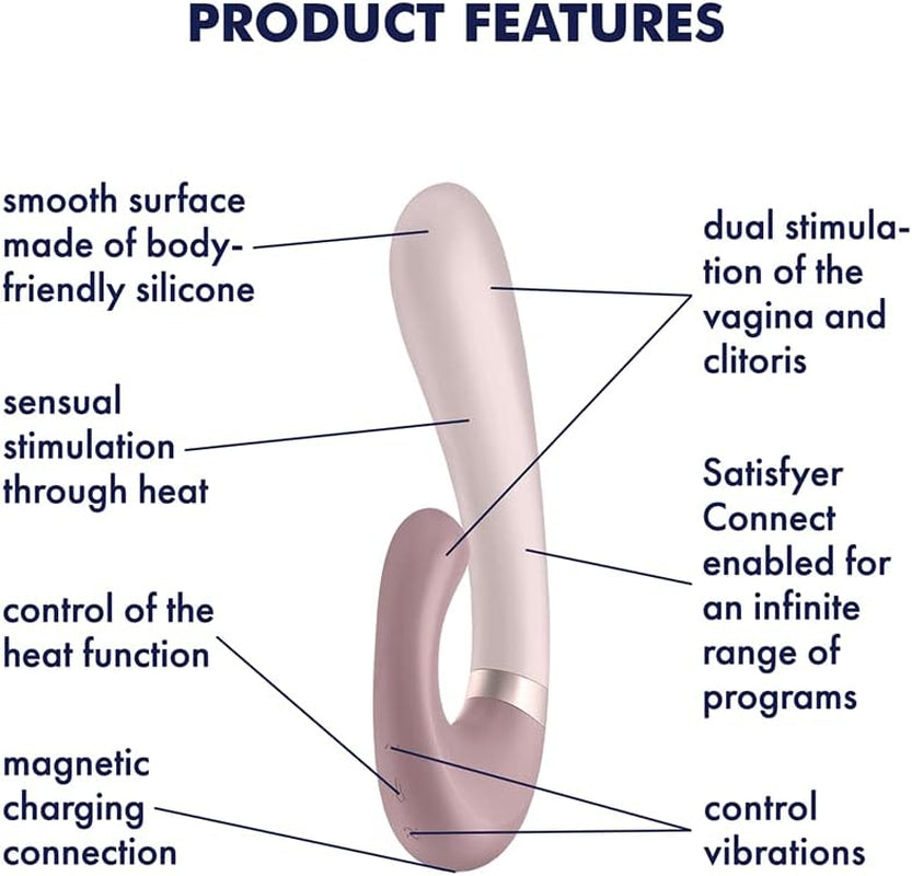 Heat Wave Rabbit Vibrator | Connect App | 2 Motors | Heat Function | Waterproof (IPX7) | Rechargeable Battery | Skin-Friendly Silicone