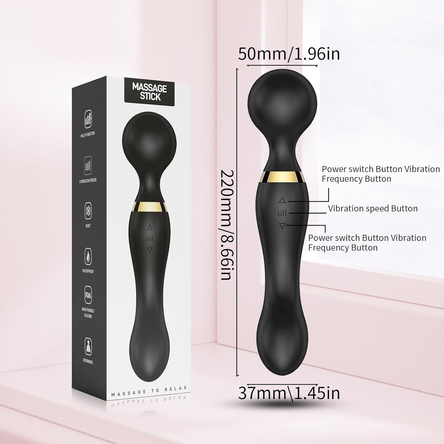 2024 New Upgrade Stimulator for Girls Ladies,Quiet Waterproof Massage Stick for Women_Vib-Rator Massager for Women USB Charging Gift for Her Rose06