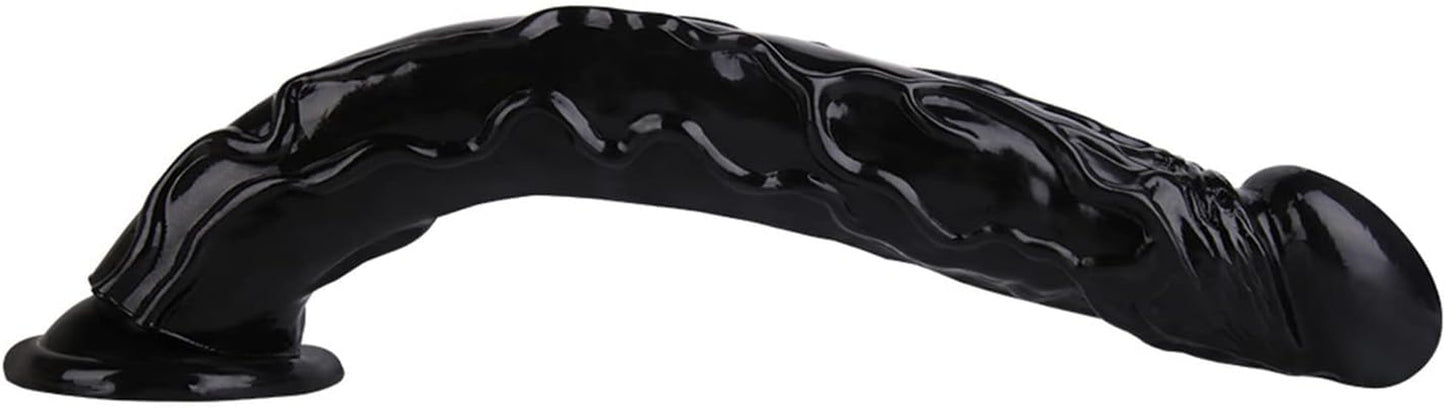 13 Inch Long Realistic Dildo with Strong Suction Cup, Lifelike Flexible Thick Adult Sex Toys Huge Large Anal Dildos for Women - Black