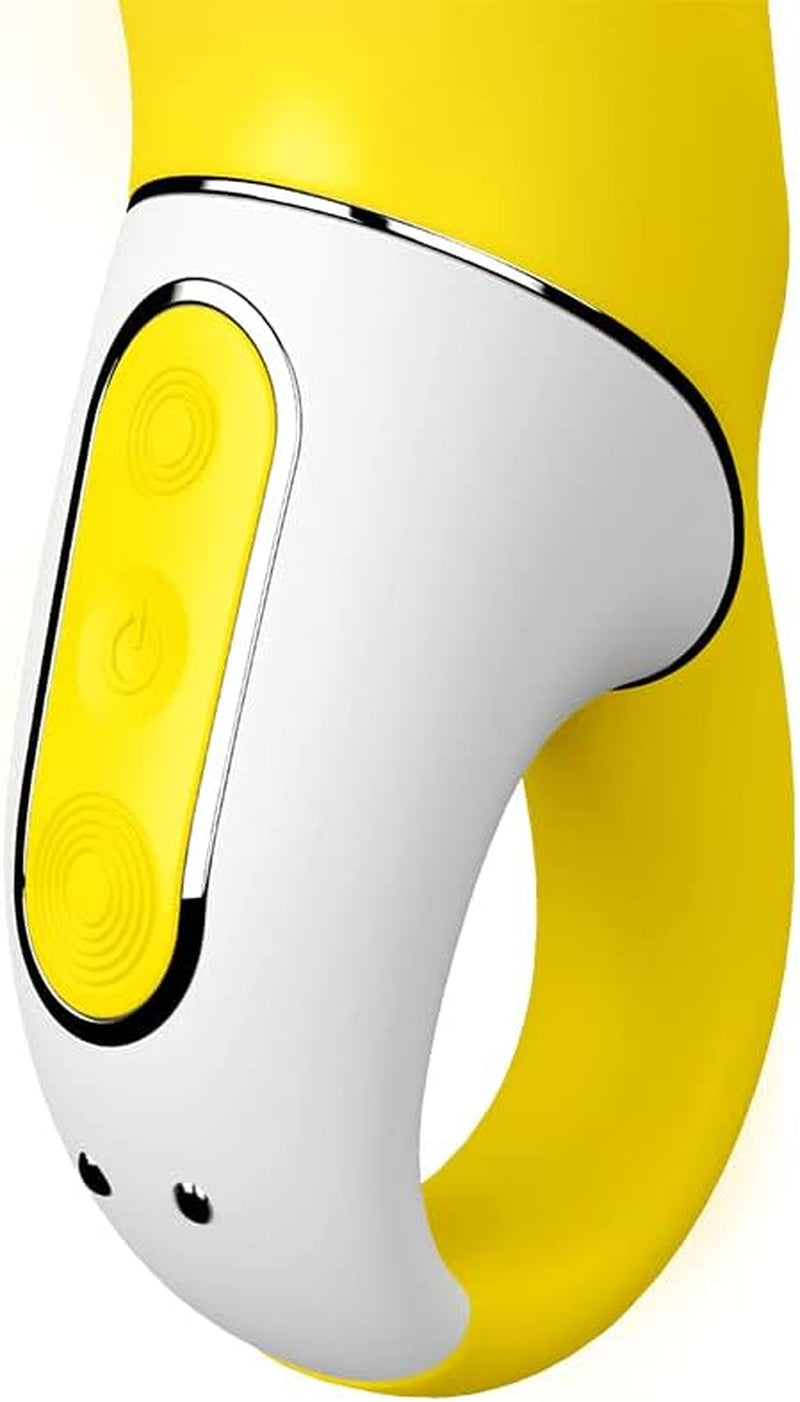 Yummy Sunshine G-Spot Vibrator - Vibrating Dildo, Ribbed Shaft, 12 Vibration Programs, Retaining Ring - Soft Silicone, Waterproof, Rechargeable