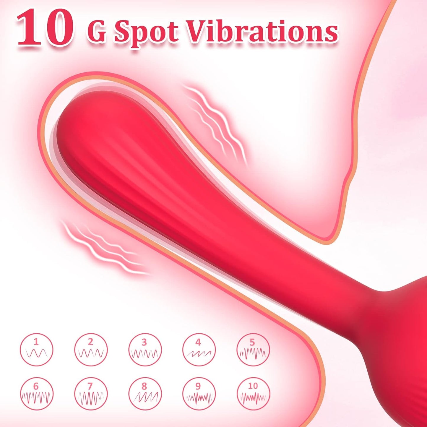 Licking Clitoral G-Spot Dildo Vibrator, Rose Sex Toys for Women Rechargeable Clit Nipple Anal Vaginal Massager with 10 Modes, Blowjob Adult Sex Toy & Game