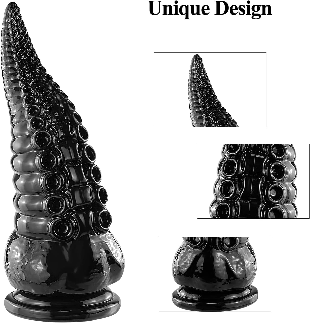 Black Anal Dildo,6.9 in Tentacle Dildo,Adult Sex Toy with Strong Suction Cup for Anal Play