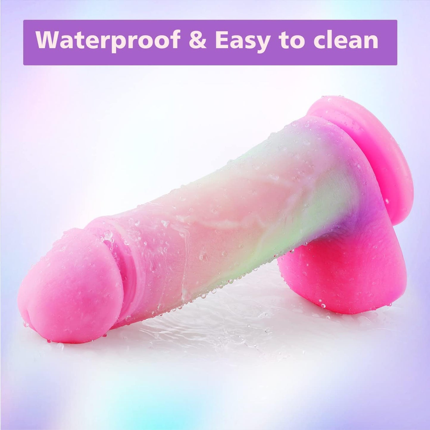 Huge Dildo Rainbow Massive Dildo, Fantasy Alien Soft Pink Dildos, Thick Realistic Bluetooth Dildo with Suction Cup, 10.24 Inch Remote Control Vibrating Dildos for Women, Lifelike Monster Penis
