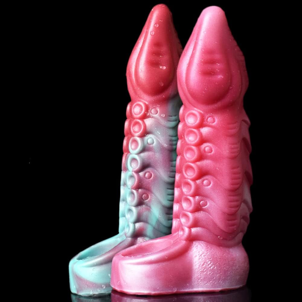8.27" Octopus Men Penis Sleeves Animal Penis Extender Sleeves, Silicone Penis Enlarger Sleeves with Penis Ring, Realistic Hollow Dildo Sleeve Male Adult Sex Toys (Color B)