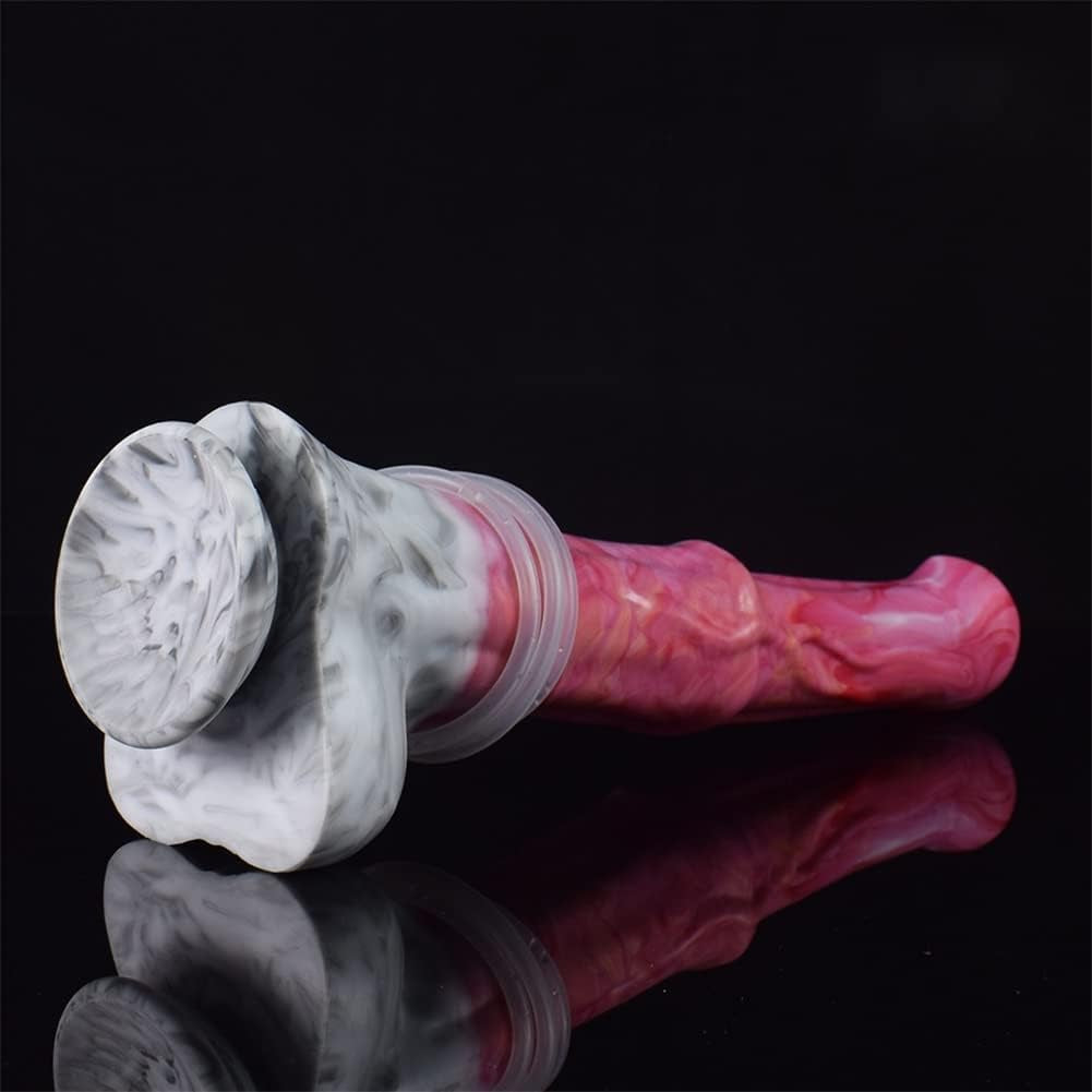 12 Inch Realistic Squirting Dildo Ejaculating Lifelike Knotted Dildo Large Horse Dildo Dildo with Suction Cup Adult Sex Toy for Women - Red Grey