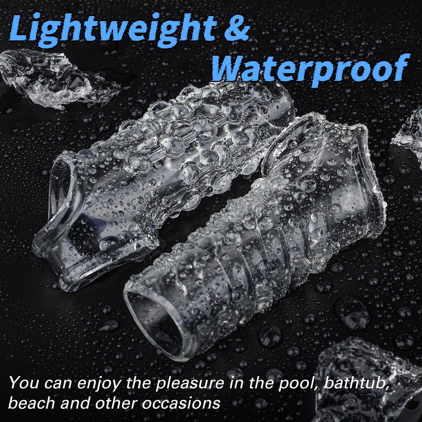 New Cock Delay Loop Sleeve for Men, Reusable Ultra-Soft Penis Enlarger Cock Extender Sheath Men Cock Condom Male Sex Toys - Clear