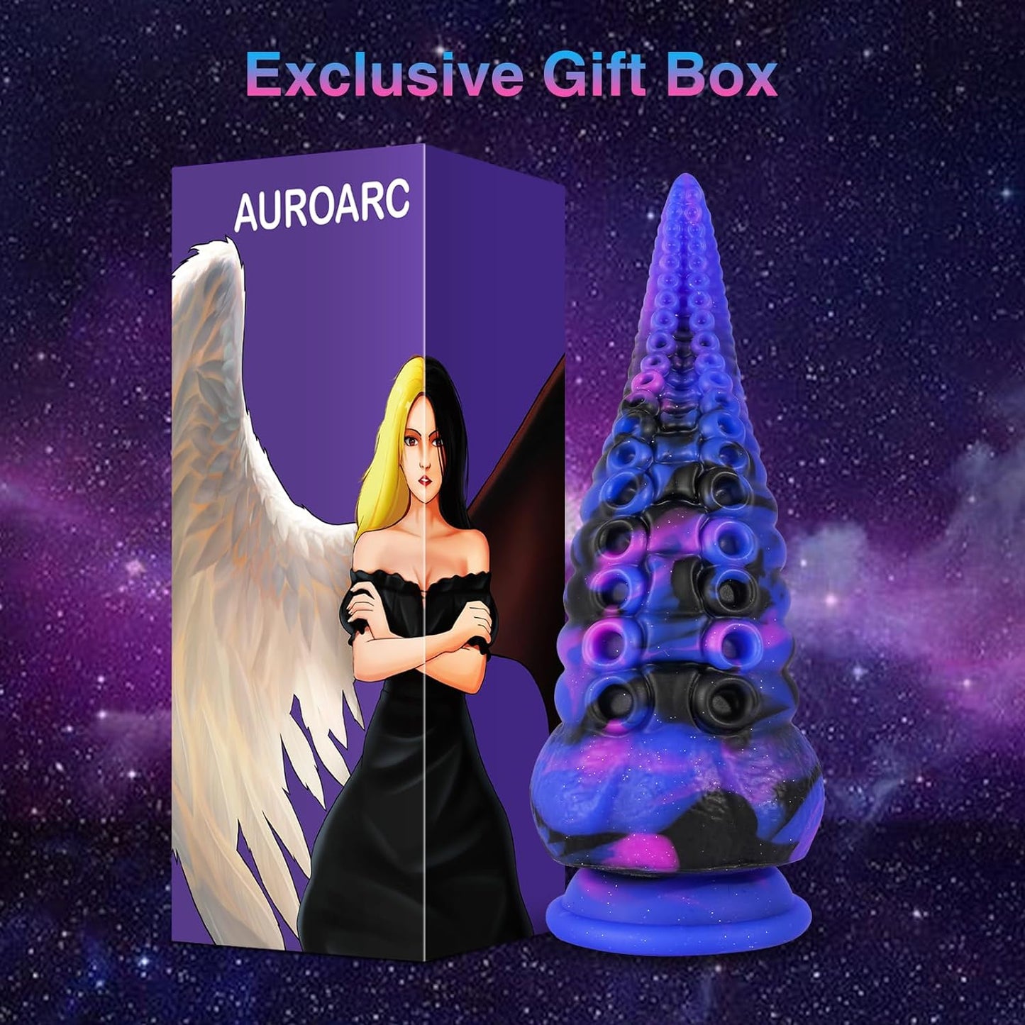 Monster Dildo Tentacle Adult Toy: Big Thick Dildos with Suction Cup for Women, Huge Fantasy Dildo with Octopus-Shape, 8.7” Silicone Giant Dildo, Galaxy