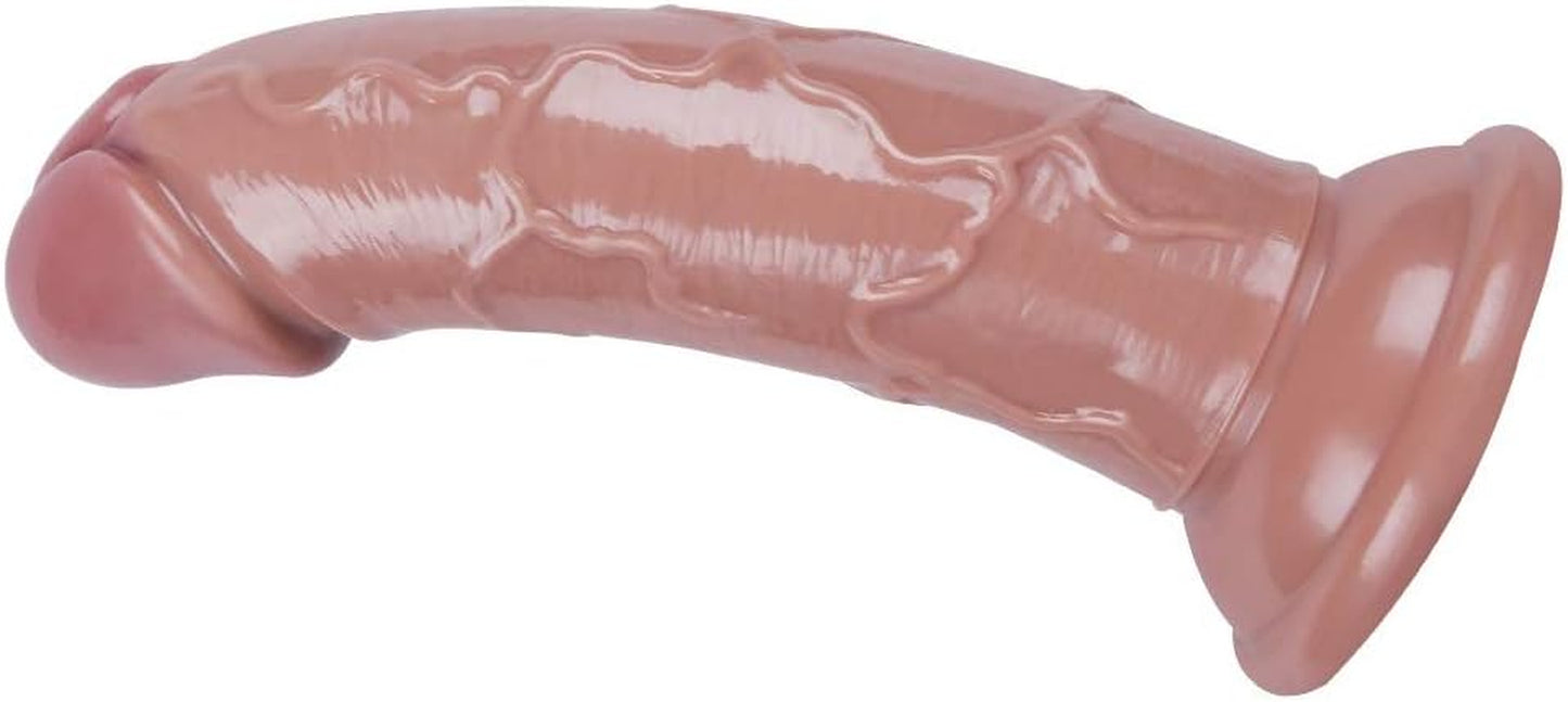 Huge Dildo Monster Dildo, Big Fat Fantasy Knot Vibrating Silicone Dildos for Women, Big Inch Lifelike Soft Thick Realistic Penis with Suction Cup