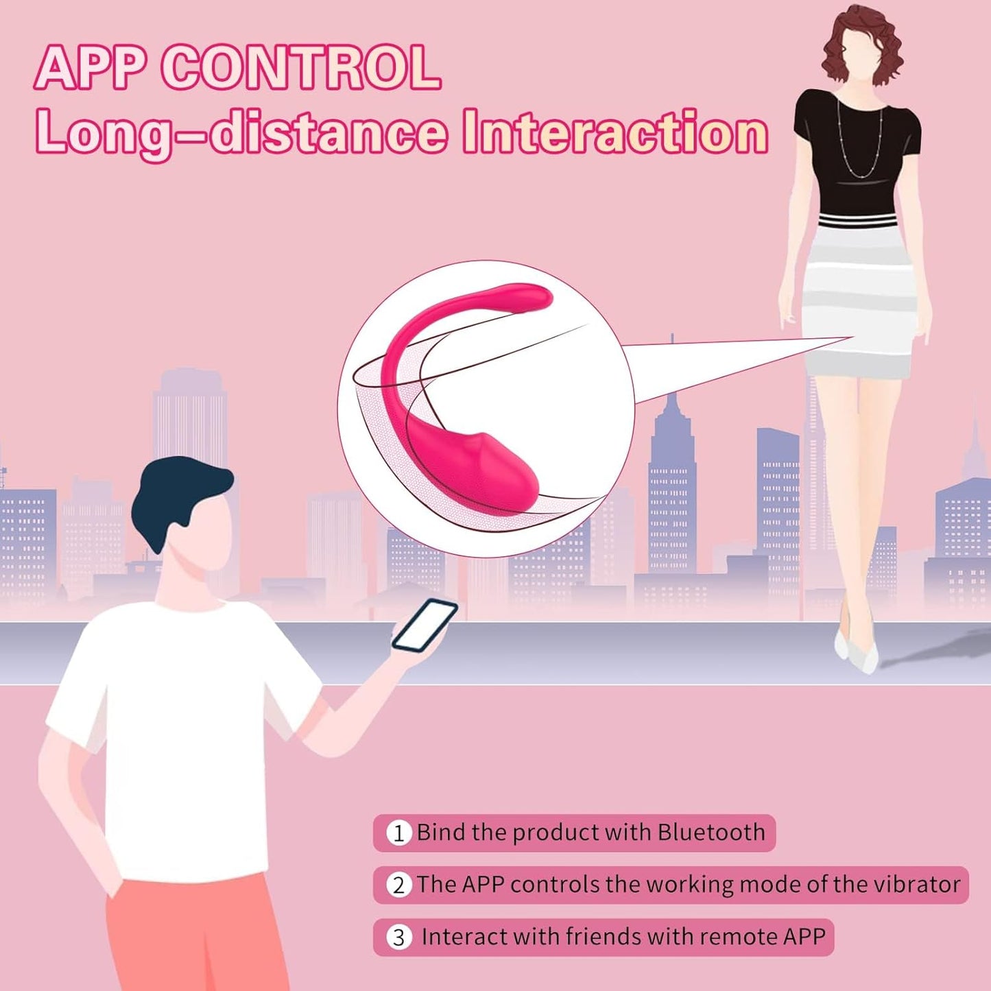Long Distance Control Women Vibrateur Massage - Quiet, Powerful, Waterproof, 10 Speeds, USB Charging, Red SG1214V2.112, Ship from Canada
