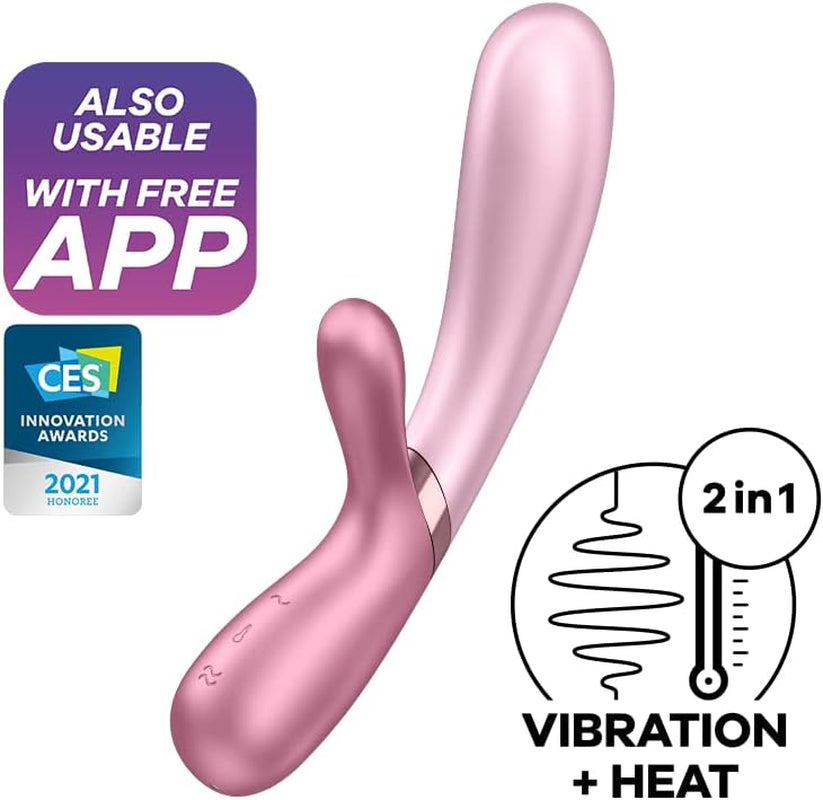 Hot Lover | Rabbit Vibrator | 2 Motors | Heat Function | 20 Cm | Waterproof (IPX7) | Rechargeable Battery | Skin-Friendly Silicone