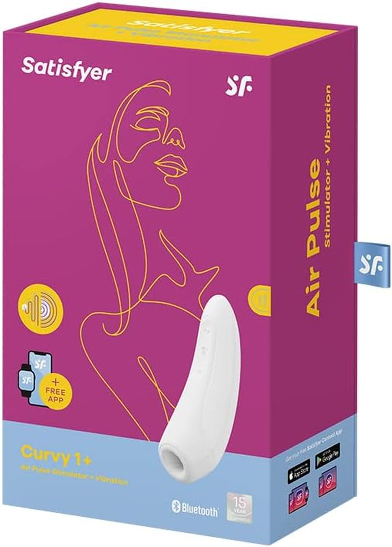 Curvy 1+ | Air-Pulse Clitoris Stimulating Vibrator | Connect App | 2 Motors | Clitoral Sucking Pressure-Wave Technology & Vibration | Waterproof (IPX7) | Rechargeable Battery | Skin-Friendly Silicone
