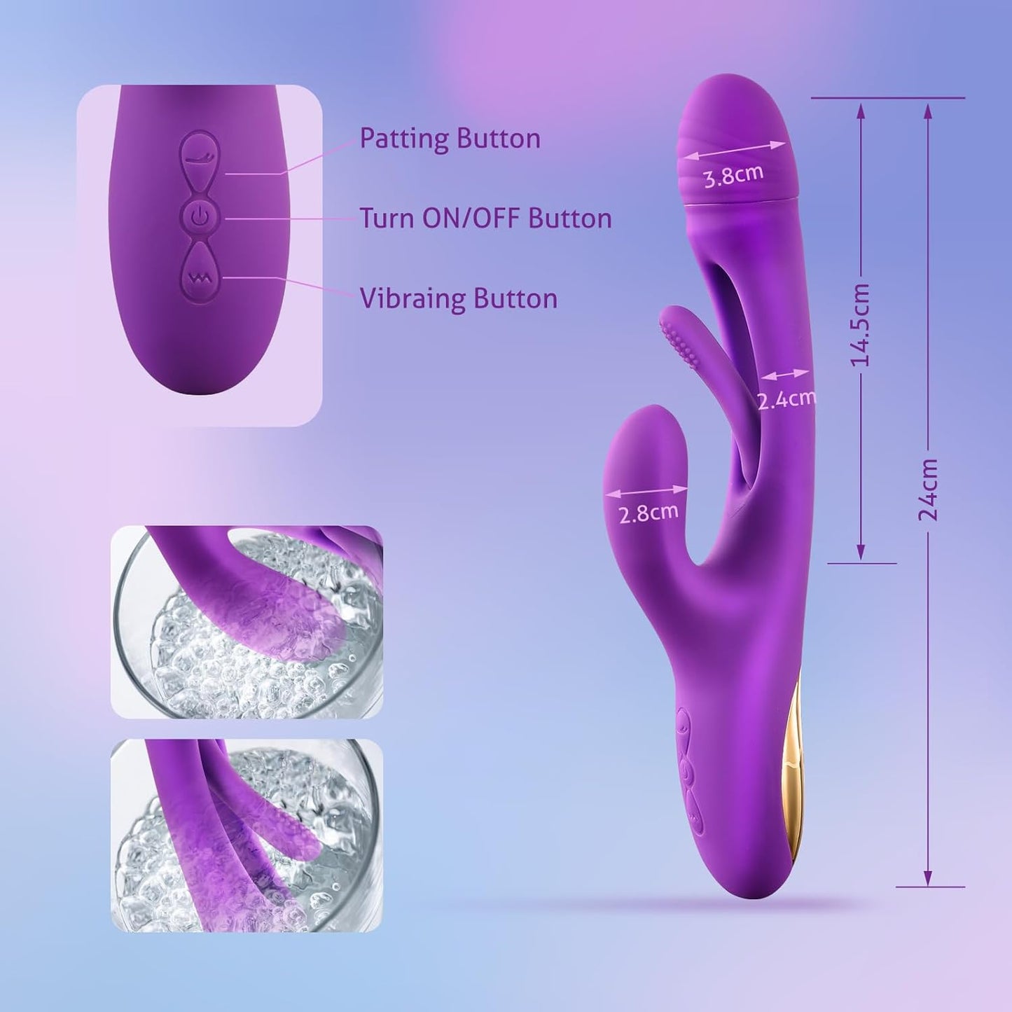 Flapping Vibrator for Women, G Spot Rabbit Vibrator with 7 Vibration 7 Flapping Modes, Sex Toys for Women, Clitoralis Vibrator for Clit Nipple Anal Stimulation, Rechargeable Adult Sex Toys for Women