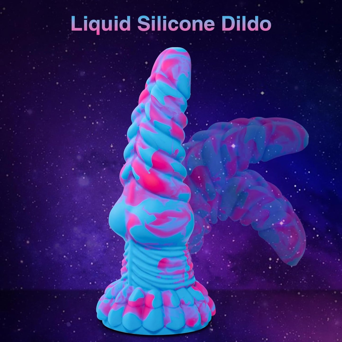 Huge Thick Big Monster Dildo, Silicone Fantasy Dragon Dildo with Suction Cup for Anal Prostate Massage, Large Knot Dildo Sex Toys for Women Men Pop, 8.7" Realistic Bad Boy (Blue)