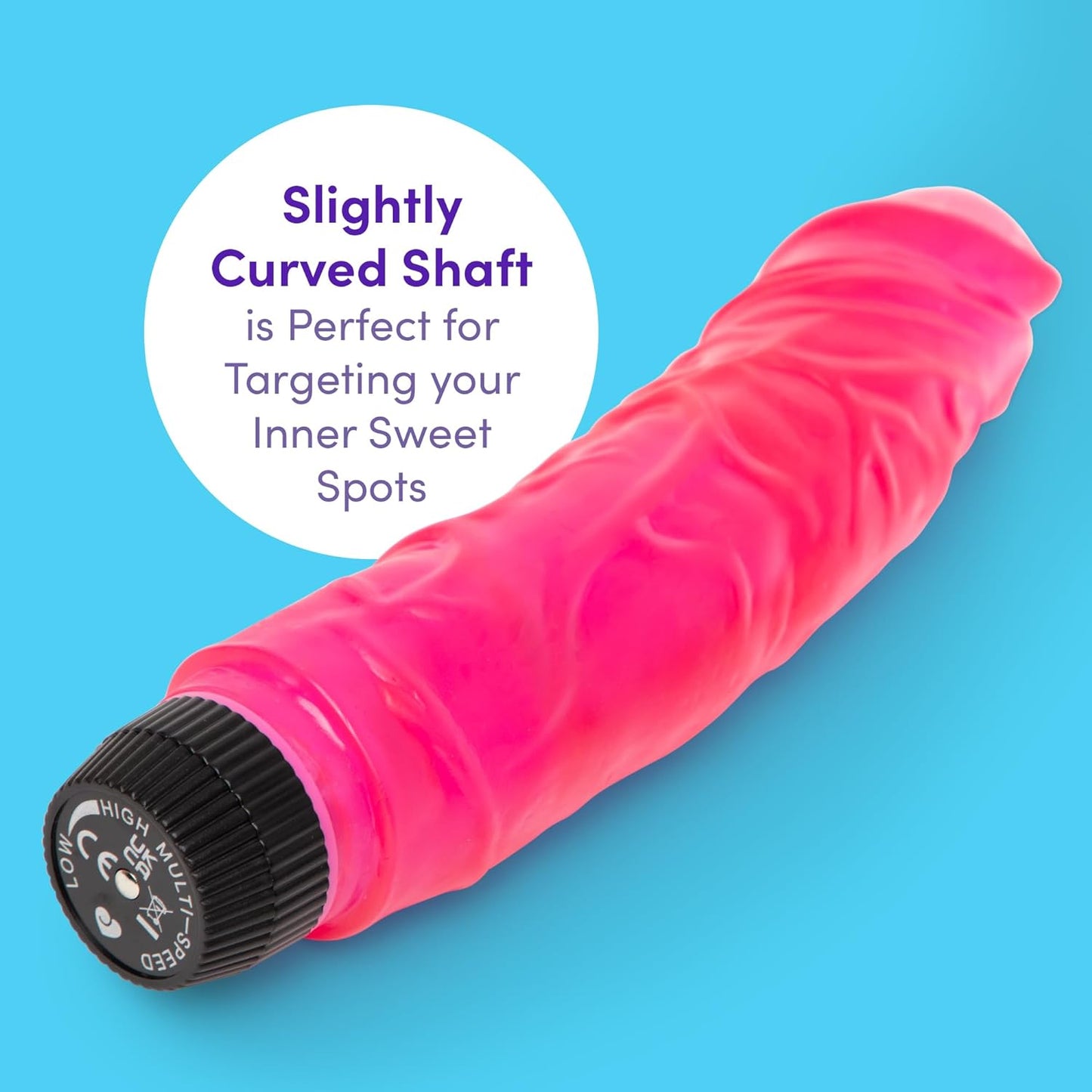 Vibrating Dildo - 8 Inch Realistic Dildos - Multispeed Sex Toy for Women and Couples - Pink - Waterproof