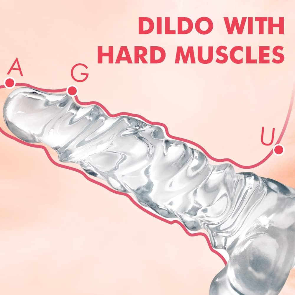 Huge Realistic Dildo,Xxl Clear G Spot Dildo for Women,Small Glans Big Thick with Special Curve Design for Quick Orgasm,Strong Suction Cup Lifelike Dildo for Hands-Free Play(11.8 * 2.75)