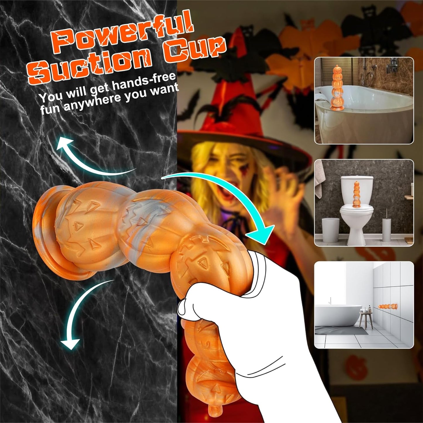 Huge Fantasy Monster Dildo, Thick Anal Dildo Anal Beads for Men, Large Long Silicone Dildo with Suction Cup,11 Inch Big Realistic Dildos for Women, Soft Fat Ribbed G Spot Prostate Fake Penis