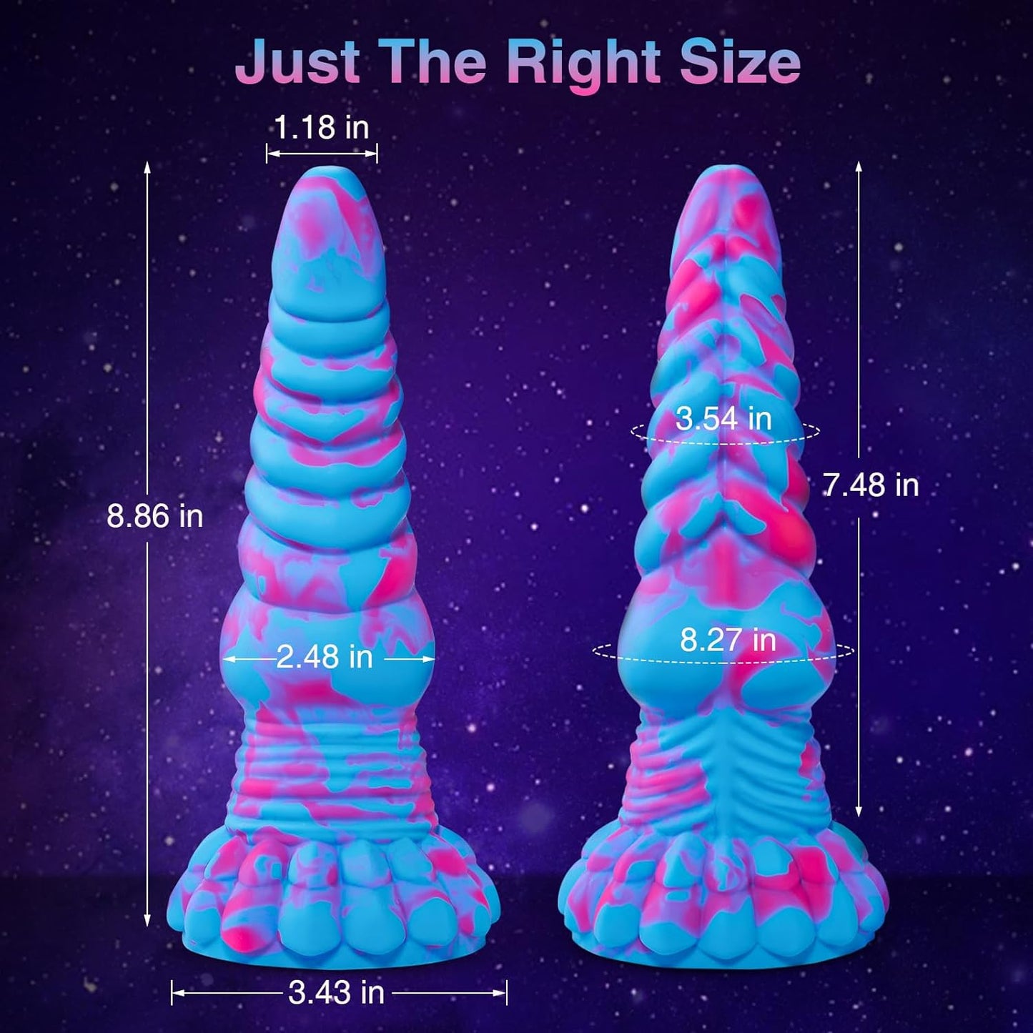 Huge Thick Big Monster Dildo, Silicone Fantasy Dragon Dildo with Suction Cup for Anal Prostate Massage, Large Knot Dildo Sex Toys for Women Men Pop, 8.7" Realistic Bad Boy (Blue)