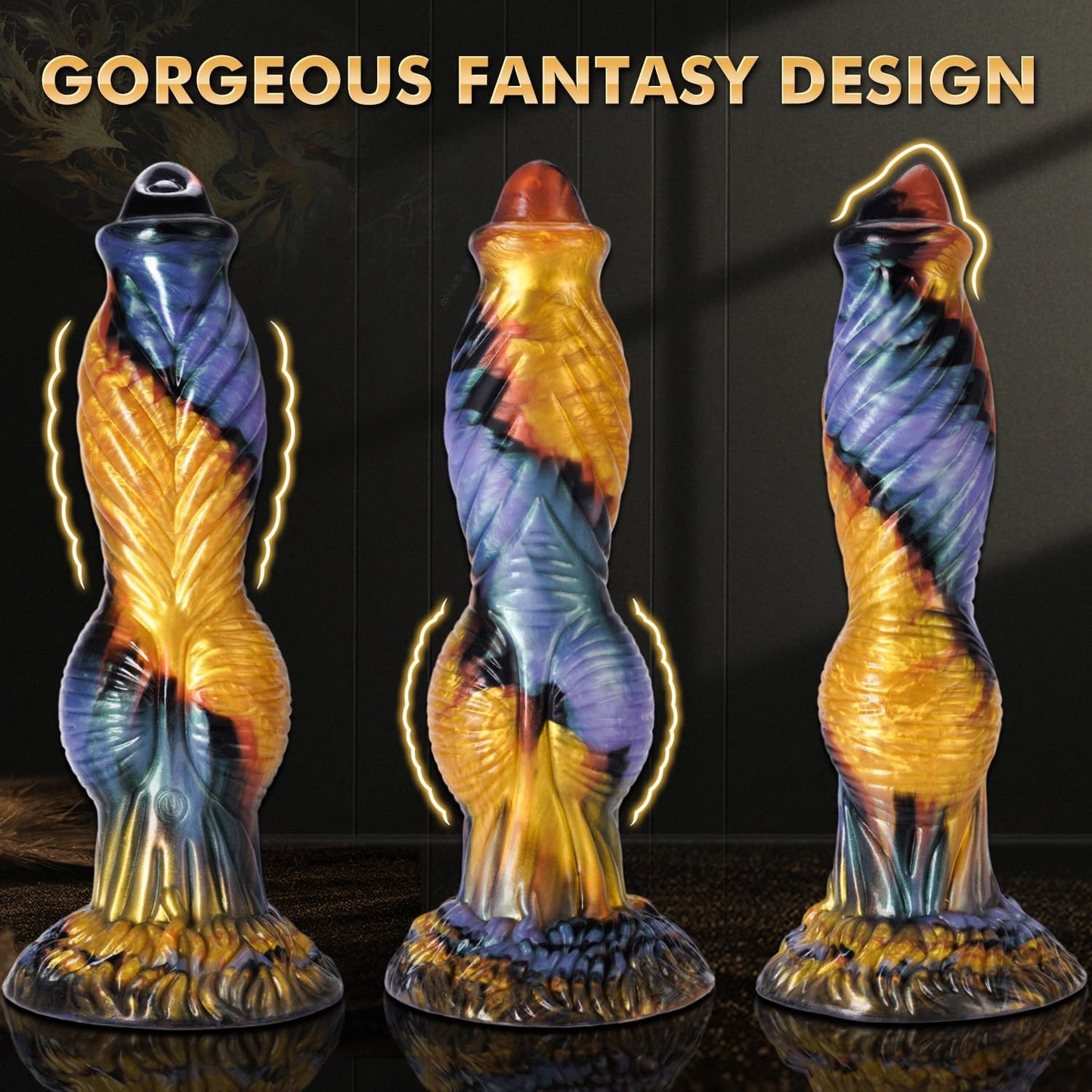 Thrusting Dildo Sex Toys Vibrator - 10.2" 3IN1 Huge Thick Dildos Anal Toys U & G-Spot Vibrator, Monster Big Dildo Remote Control 7 Modes, Suction Cup Fantasy Dildo Adult Sex Toys & Games for Men Women