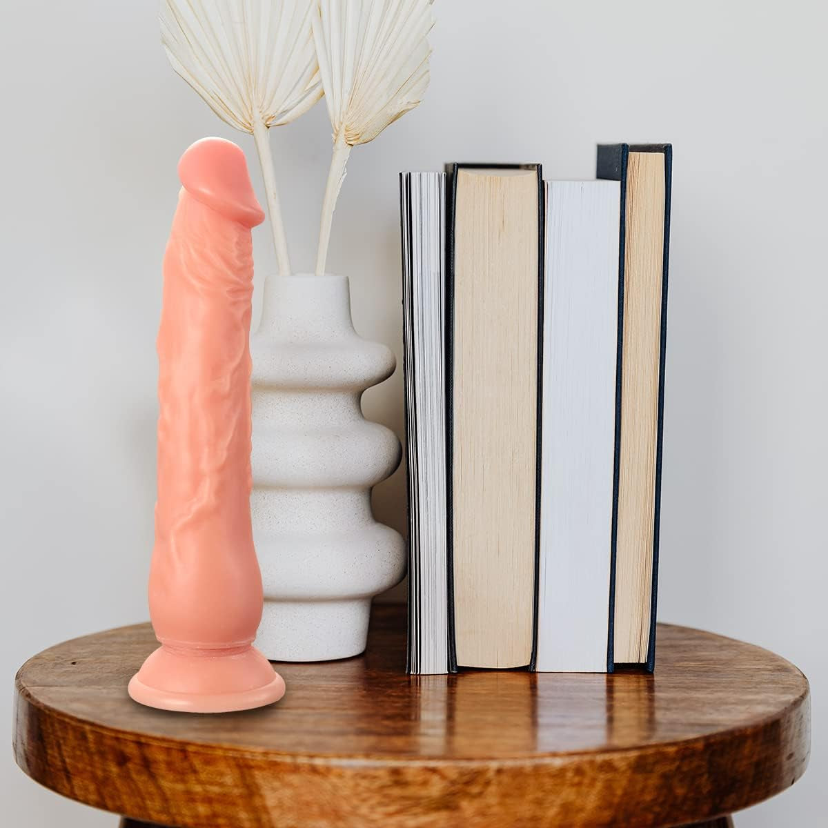 9 Inch Realistic Dildo, Body-Safe Material Lifelike Huge Penis with Strong Suction Cup for Hands-Free Play, Flexible Cock with Curved Shaft and Balls for Vaginal G-Spot and Anal Play