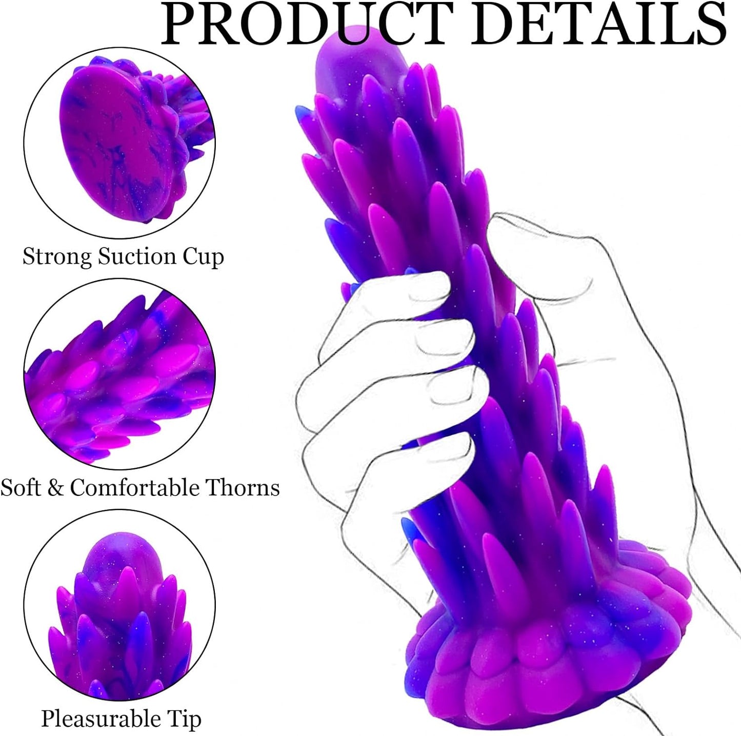 Dragon Dildo for Women, Gode Dragon Pour Adulte, Gode Monstre Réaliste Avec Des Barbes Et Des Ventouses Puissantes, Énorme Bouchon Anal En Silicone Pour Le Point G Prostate, Stimulateur Masturbateur SM Jouets Sexuels