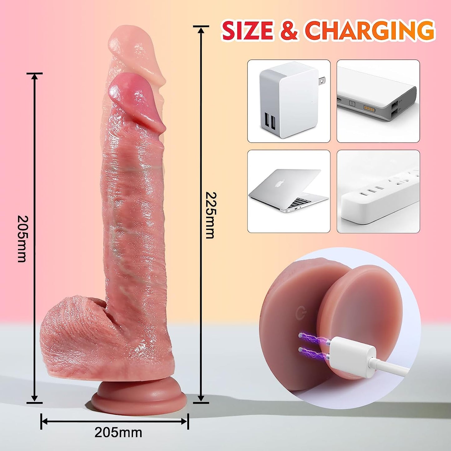 Thrusting Dildo Vibrator Sex Toys - Adult Sex Toys Realistic Penis G Spot Vagina Silicone Dildos Female Sex Stimulator with 7 Modes & Suction Cup, Adult Women Sex Toys & Games for Women Couples, 8.7"