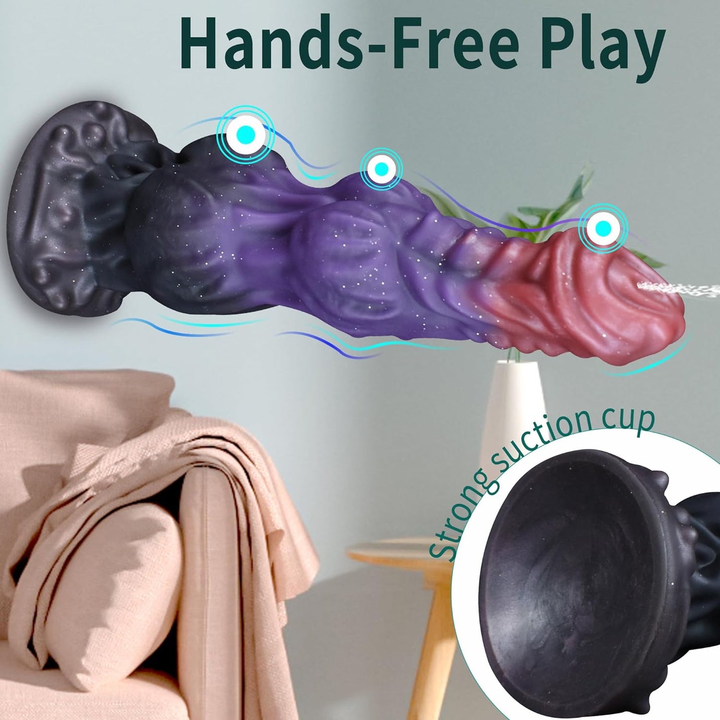 9.6" Squirting Monster Dildo Silicone Ejaculating Dildo with Knots, Thick Fantasy Dragon Dildo, Realistic Horse Dildo with Strong Suction Cup, Huge Dog Knot Dildo Soft Aline Dildo Adult Toys for Women