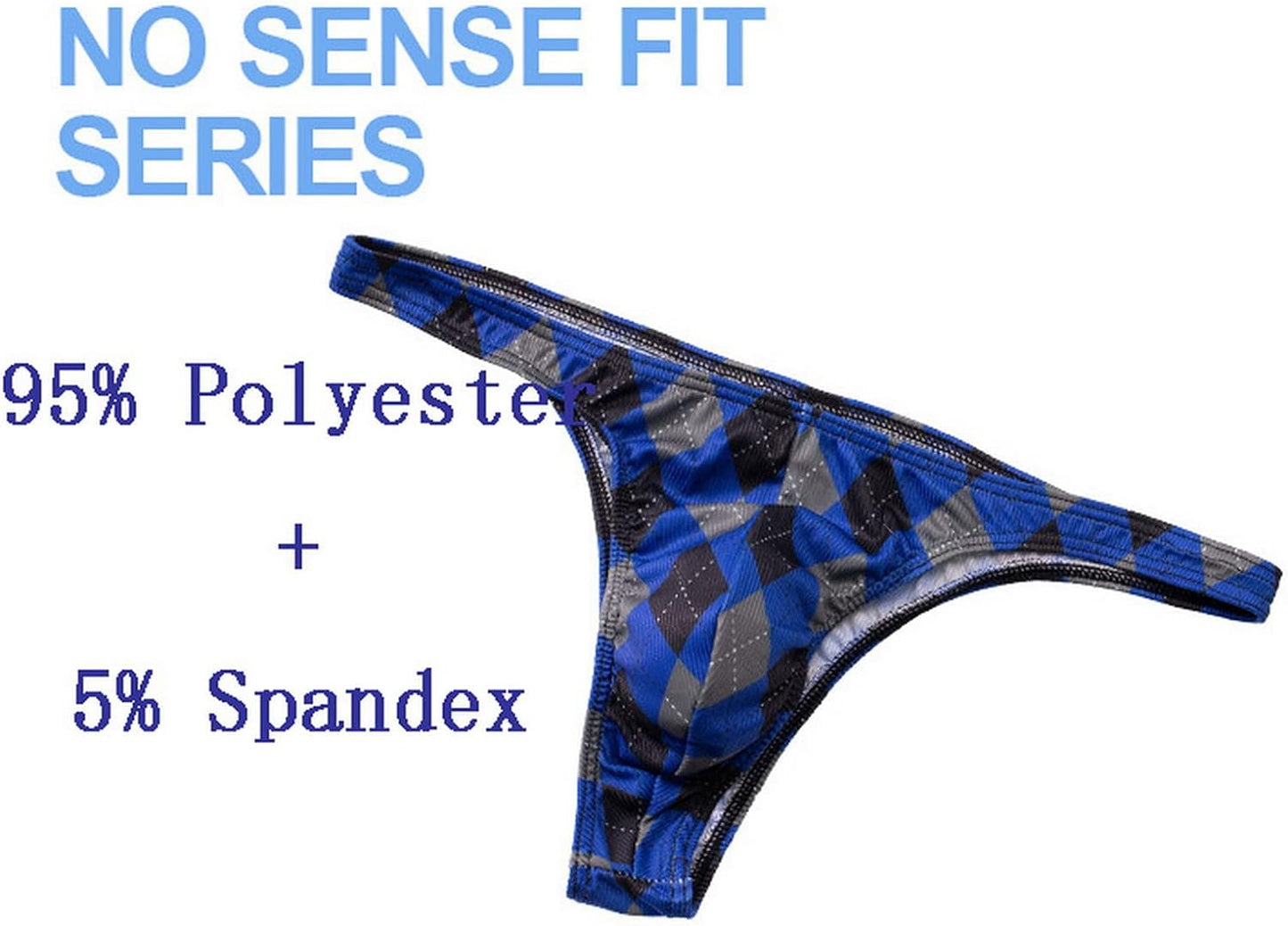 Men'S Checker Printed Ice Silk Briefs Breathable Bikini G-String Pants