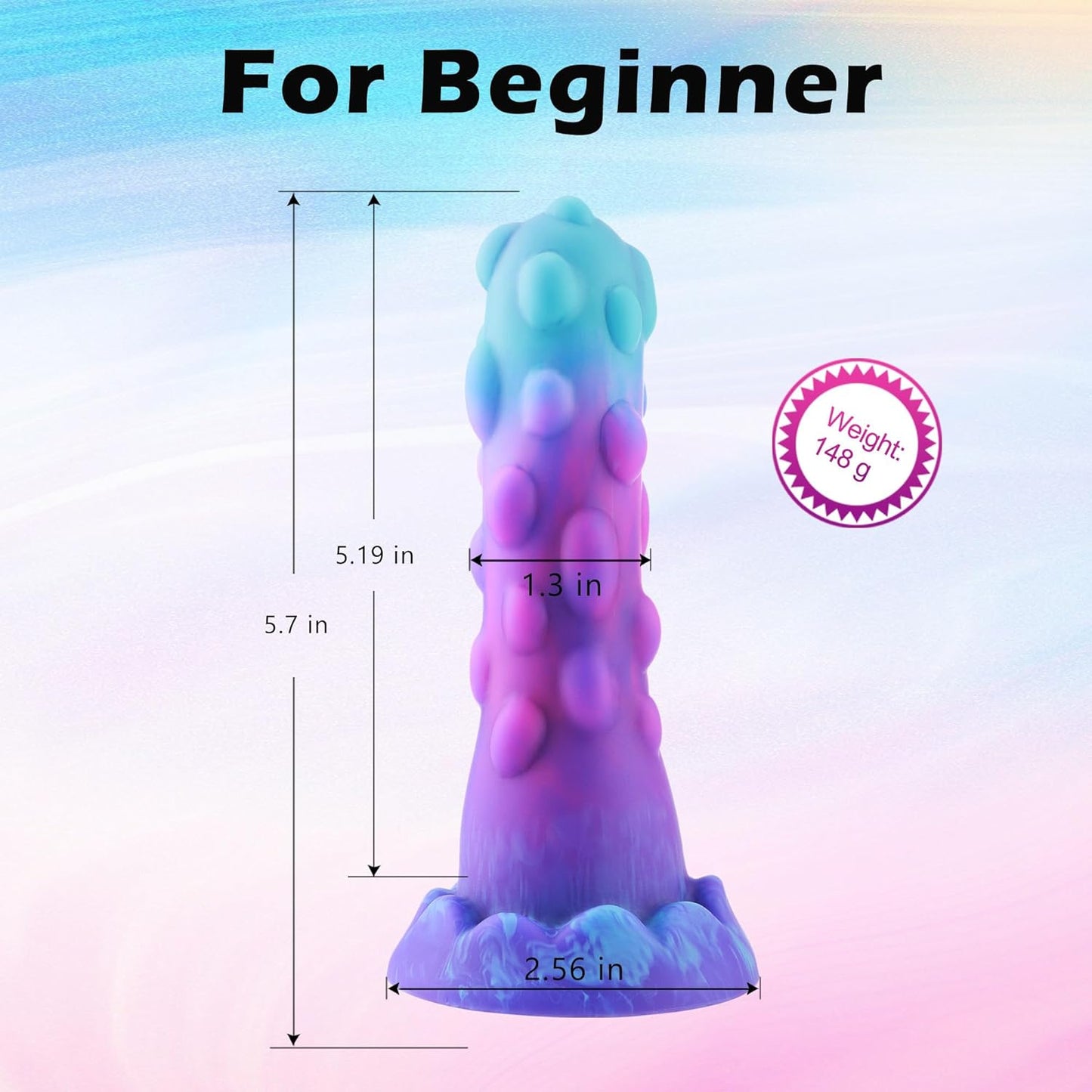 Monster Dildo Fantasy Dildo Slim Beginner Dildo, Lifelike Soft Silicone Knot Thin Dildos, Realistic Small Penis with Suction Cup, Sex Toys for Men and Women