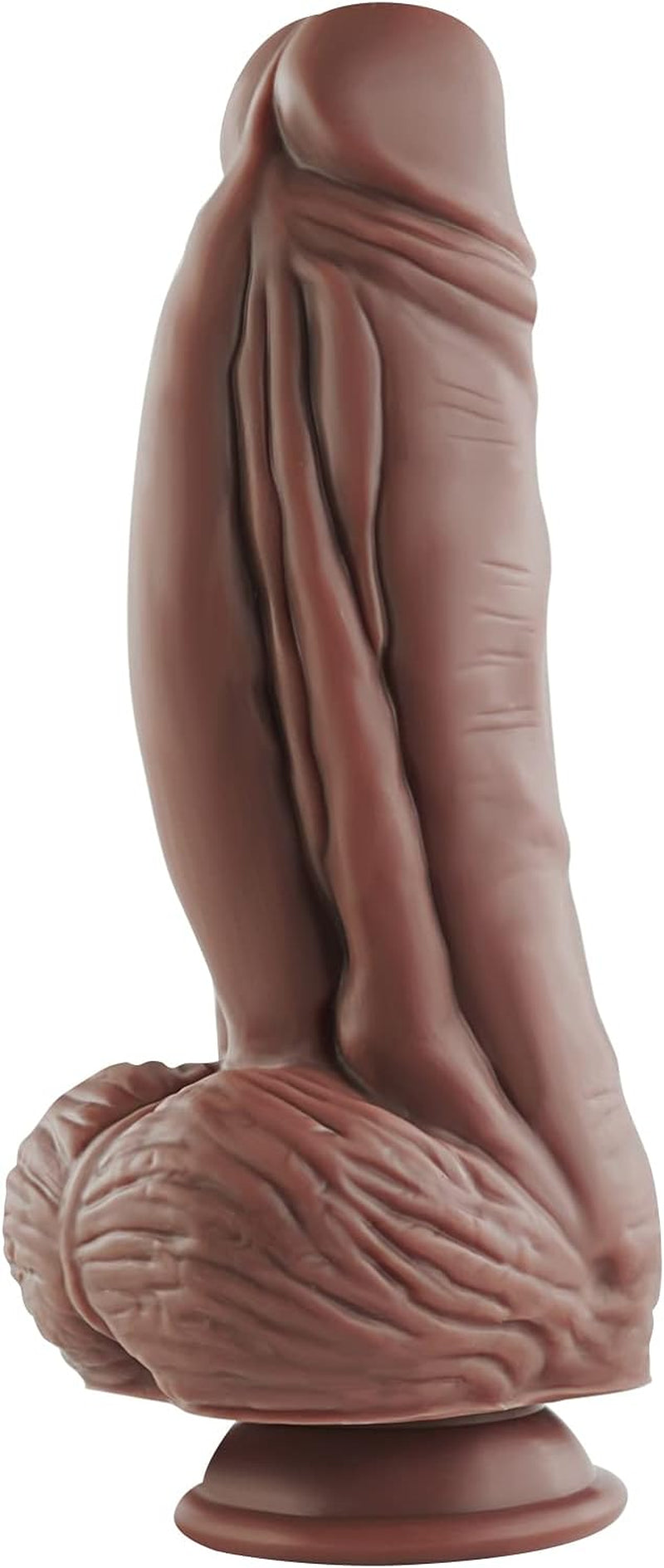 XXL Realistic Dildo with Suction Cup, Huge Thick Monster Silicone Dildo, Dual Density Anal Dildo Plugs, Large Size Adult Sex Toy for Experienced Men Woman, 9.5 Inch (Brown)
